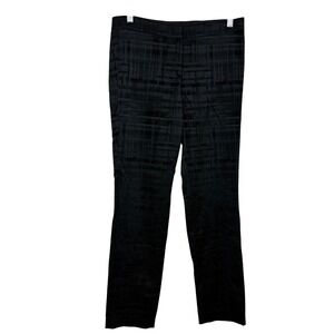 QL2 Quelledue Pants Womens 42 Black Textured Geometric Made in Italy Slim Fit